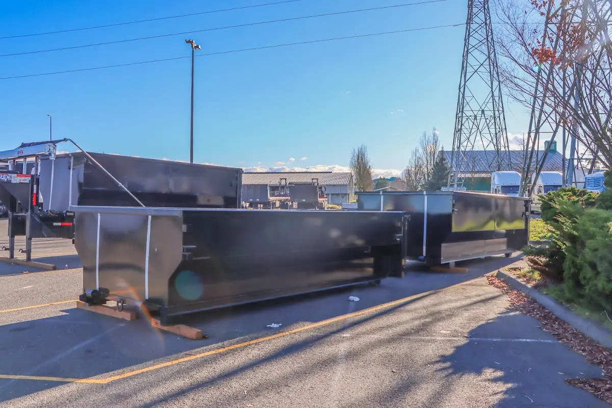Roll-off dumpster ready for waste disposal at job site for Roll Off Dumpster Rental in Black Forest